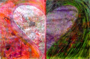 The Divided Heart. Painting from http://www.sparkledaysstudio.com/2012/05/29/the-divided-heart/